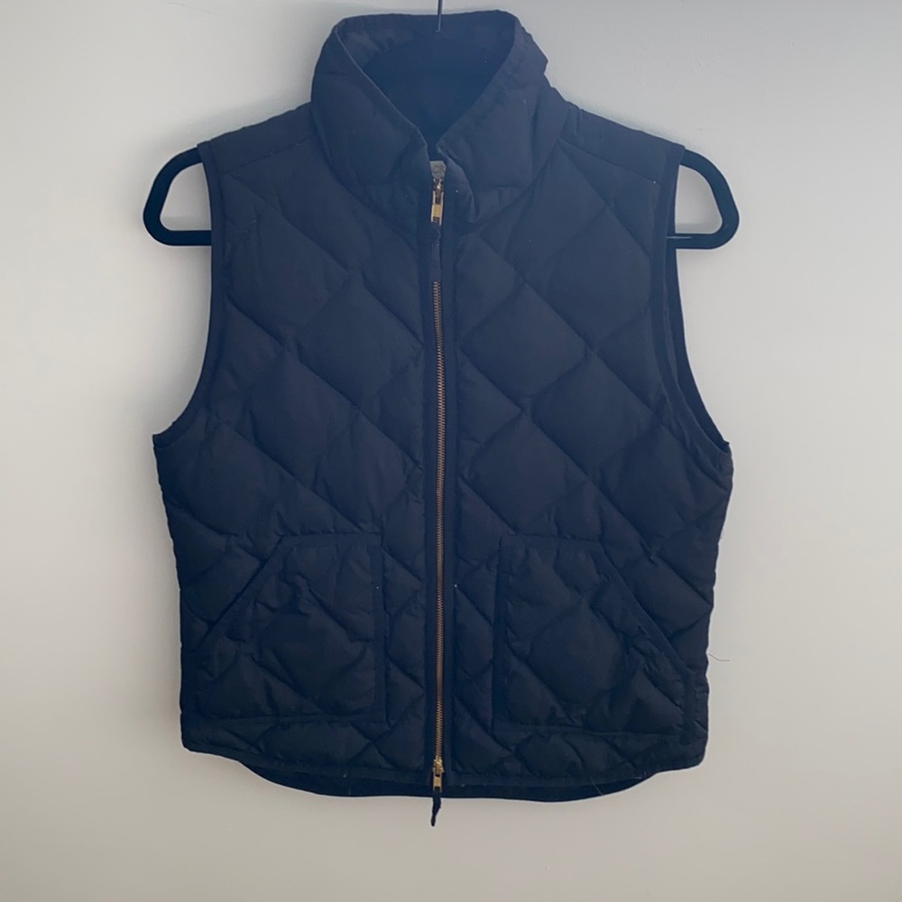 J Crew Black Quilted Vest